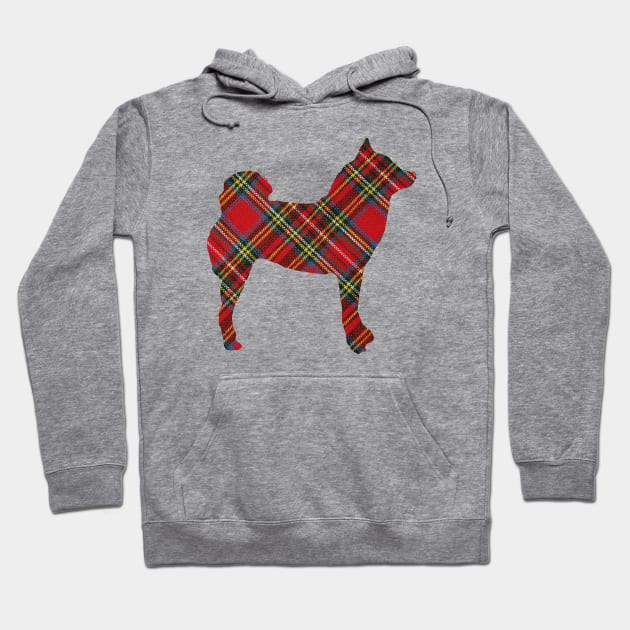 Lilly the Shiba Inu Silhouette - Tartan on White Hoodie by shibalilly